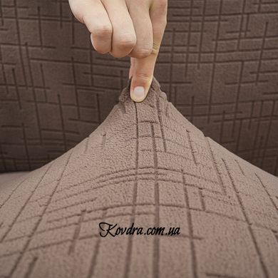 Чехол на диван 3-местный New Corn Fleece коричневый Love You, 1 шт