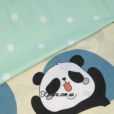 Комплект постельного белья бязь "Зелёные панды", семейный на резинке