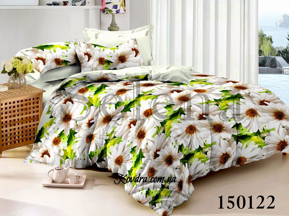 Комплект постельного белья "Ромашковое поле" двуспальный евро