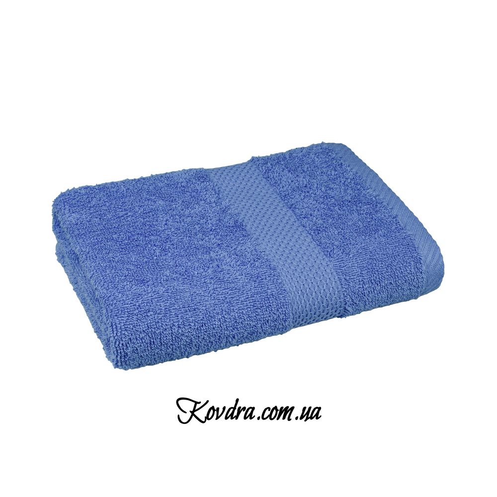 Рушник махровий з бордюром (синій), 50х90см
