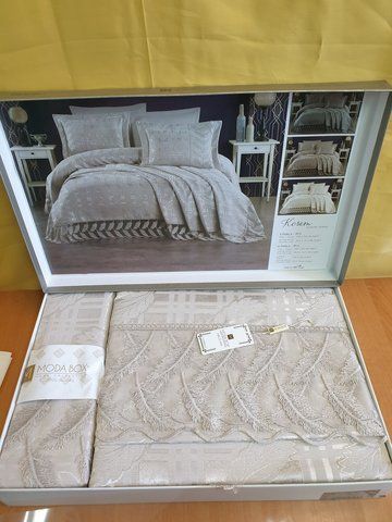 Покривало жакардове ТМ Moda Box 240х260 см KOSEM беж