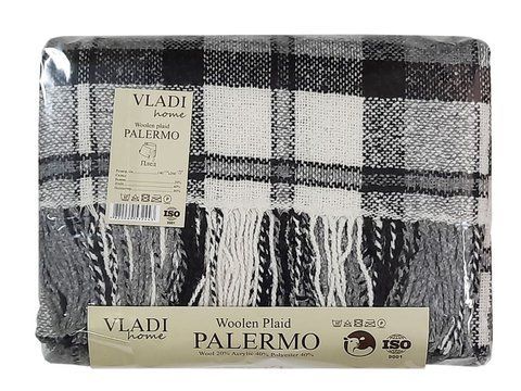 Плед Vladi Palermo04/CROCUS белый-дым-св.антр, 140х200см