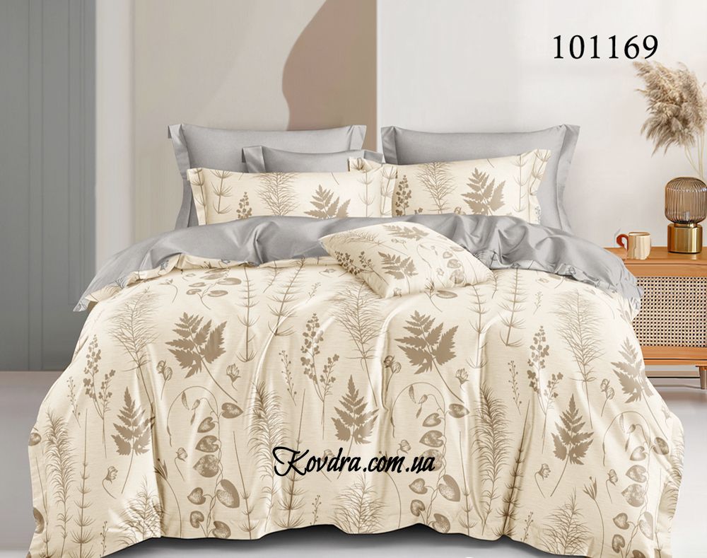 Комплект постельного белья "Гербарий" с тканью-компаньоном, евро двуспальный