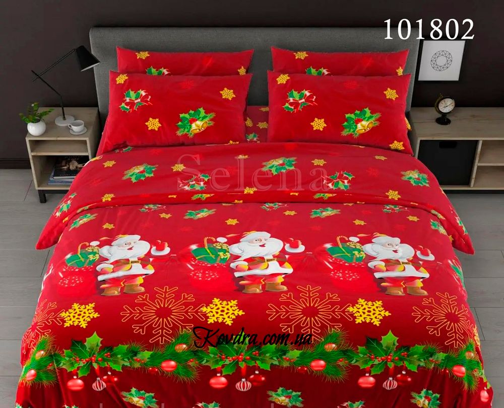 Комплект постельного белья "Новогодние подарки" без ткани-компаньона, двуспальный двойной