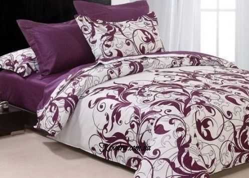 Комплект постельного белья Selena "Вензель фиолет" семейный семейный