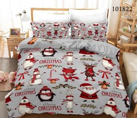 Комплект постельного белья "Рождественские праздники" с тканью-компаньоном, двойной двуспальный