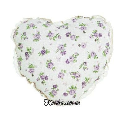 Подушка Сердце ТМ "Прованс" "lilac Rose"с кружевом