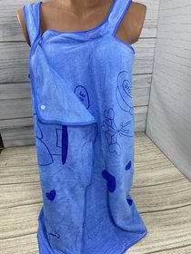 Рушник-сарафан жіночий з дефектом, синій