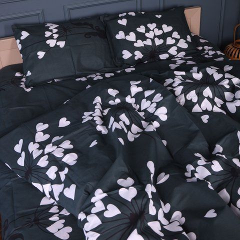 Пододеяльник MirSon Бязь 17-0961 Dark Hearts, 160х220 см