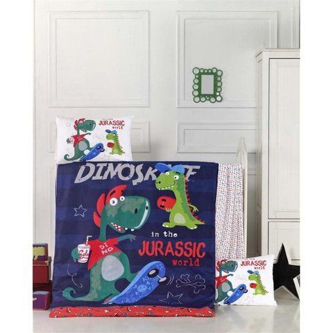 Комплект постільної білизни ранфорс "Ranforce Dino", манеж