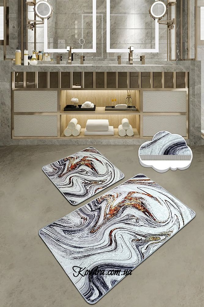 Набір килимків для ванної кімнати BLUR, 60х100 см та 50х60 см