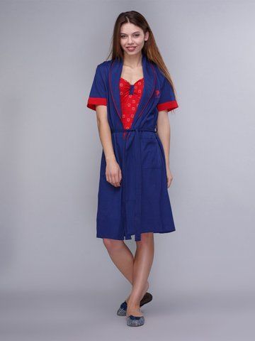 Домашній одяг "US Polo Assn - Халат+сарафан 15129 синій", S