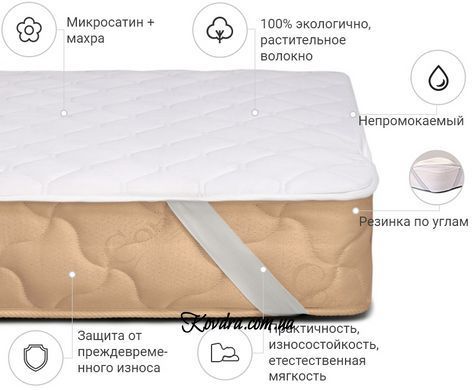 Наматрасник Cotton двусторонний 266 (непромокаемый с резинкой по углам)