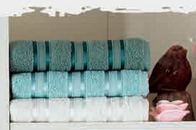 Набір рушників Gursan Cotton Stripe Mikro Delux Stripe-Green 3шт, 50х90 см