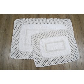 Набор ковриков для ванной Irya - Lizz krem кремовый 80х120+45х65