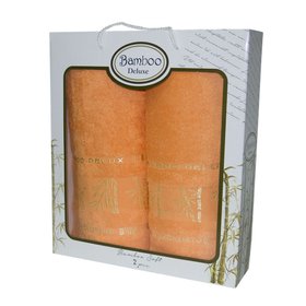 Набор полотенец Bamboo , оранжевый - 2шт. 50х90, 70х140