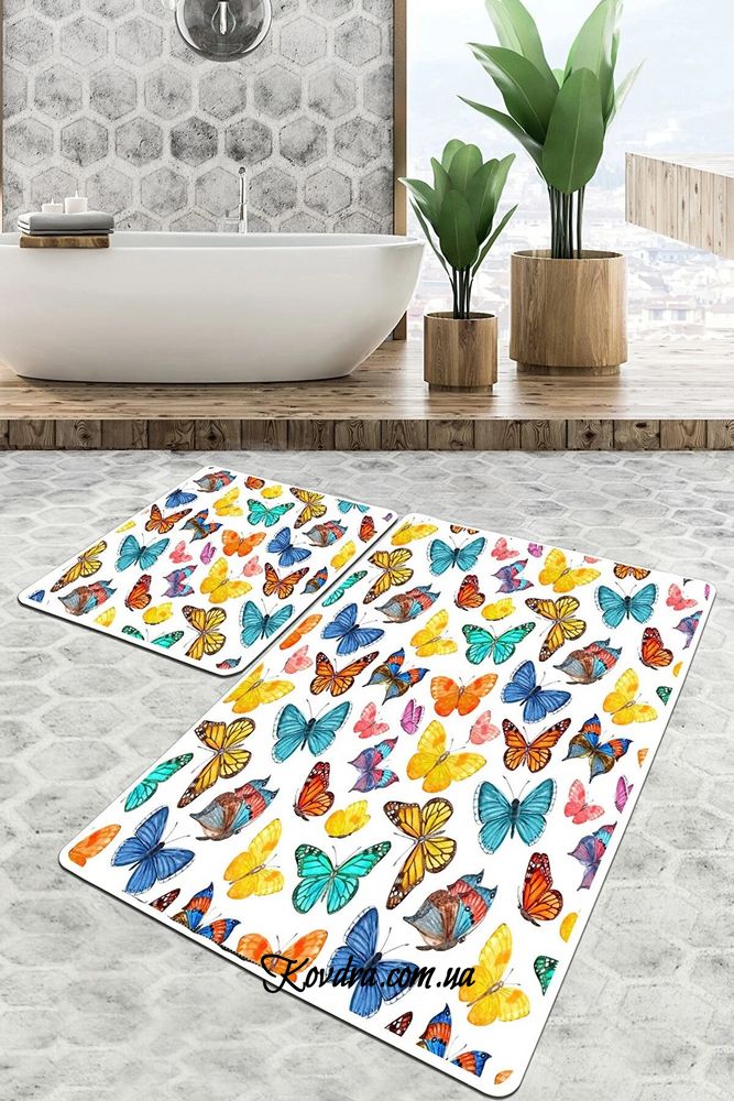 Набір килимків для ванної BUTTERFLY VALLEY, 60х100 см та 50х60 см