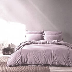Комплект постельного белья хлопок "Buldans - Burumcuk lila" лиловый, евро двоспальный