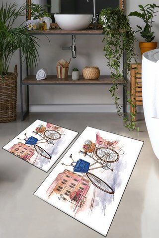Набор ковриков для ванной комнаты Dance street, 60х100 см, 50х60 см