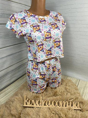Піжама трикотажна "Мила корги", розмір XL