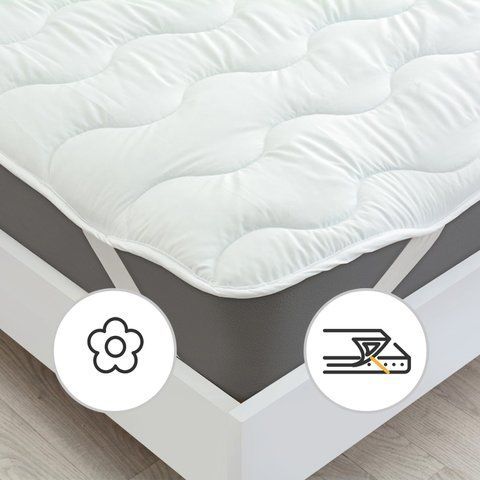 Наматрасник№1712 Eco Light White (EcoSilk) (обычный на резинке по углам) 60х135 см