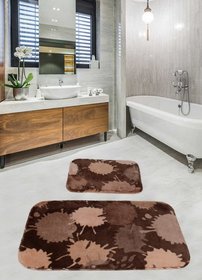 Набор ковриков для ванной - Damla Brown, 50х60см + 60х100см