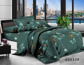 Комплект постельного белья "Бабочки Green", без ткани компаньона, полуторный полуторный