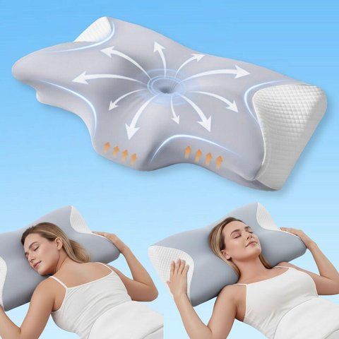 Подушка ортопедична ErgoSleep 61х34х12 см IDEIA анатомічна з ефектом пам'яті на боці, спині та животі, з наволочкою, id8-35857