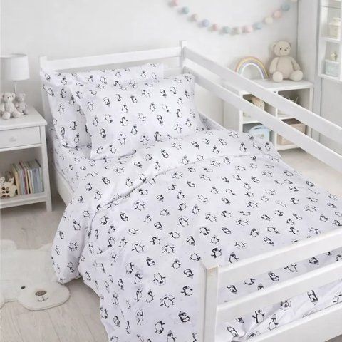 Комплект постельного белья Бязь 17-0929 Sweet Penguin, манеж