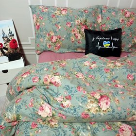 Комплект постельного белья "Розовый рай", евро двоспальный