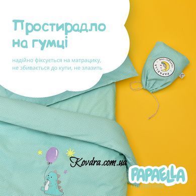 Комплект постельного белья ранфорс "Горошек" мята, манеж