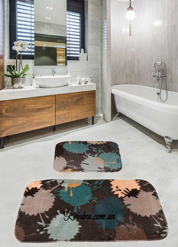 Набір килимків для ванної кімнати - Damla Blue, 50х60см + 60х100см cb11007230