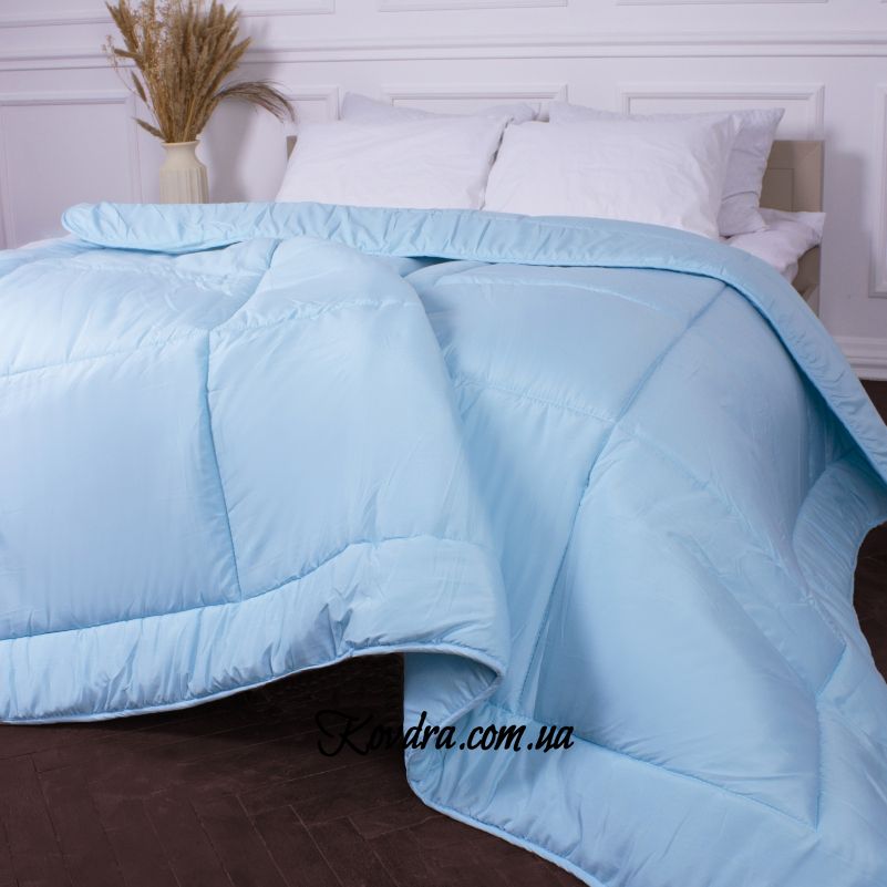 Зимова ковдра вовняна Супер Тепла №1640 Eco Light Blue
