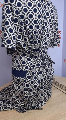 Халат жіночий батальний бежевого та темно-синього кольору, розмір 60