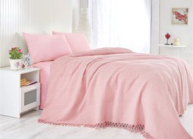 Покривало-плед Checkers ніжно-рожевий, 220х240 см