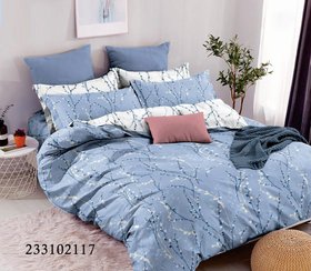 Комплект постельного белья "Верба Blue" с тканью-компаньоном, семейный