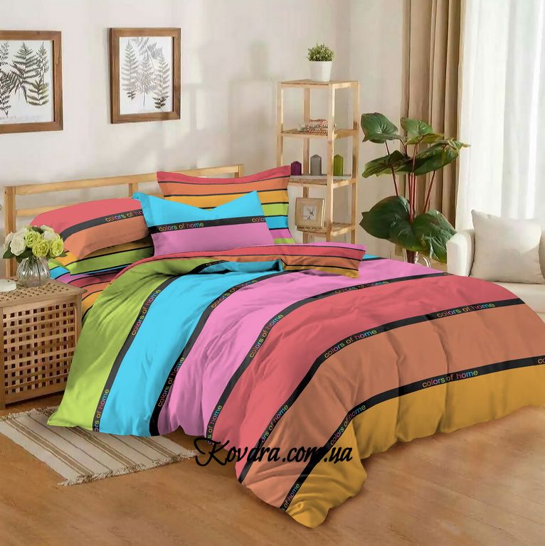 Комплект постельного белья "Полосы разноцветные"полуторный полуторный