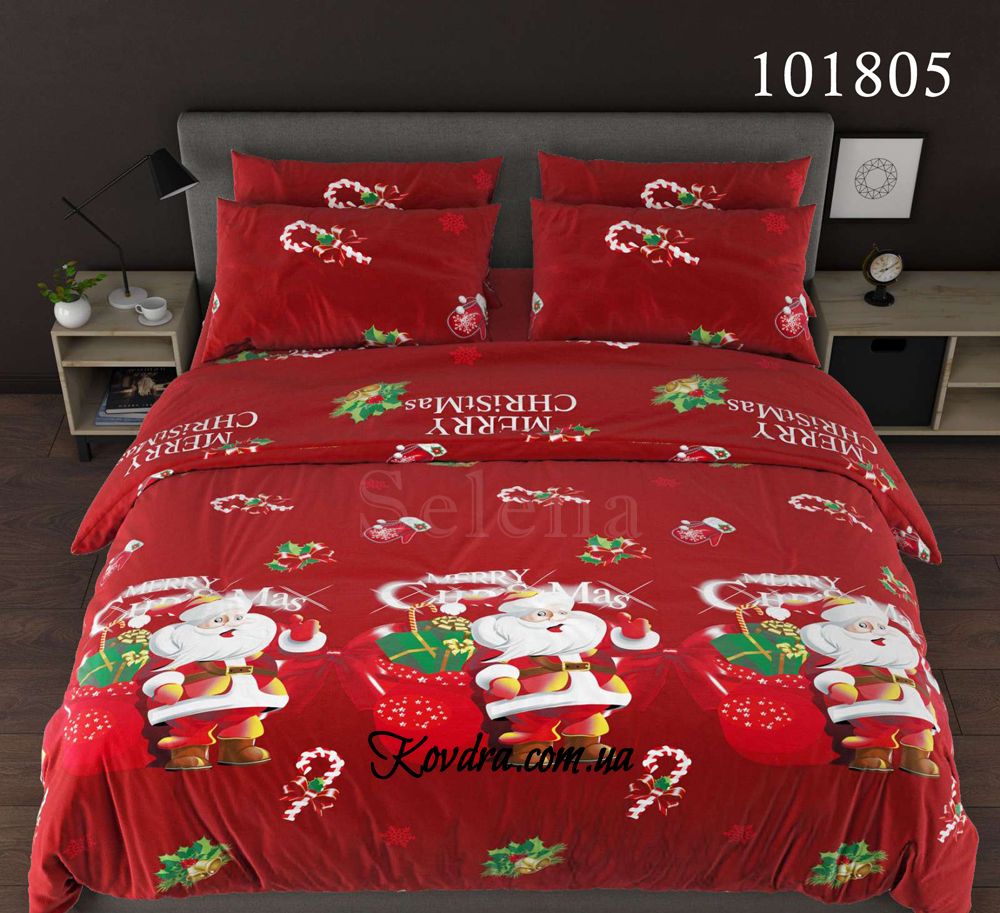Комплект постельного белья бязь "Рождественские подарки" без ткани-компаньона, двуспальный двойной