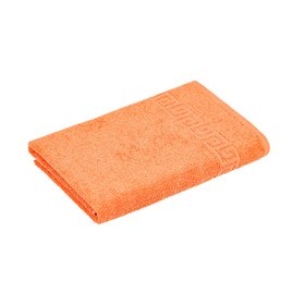 Полотенце махровое с бордюром, оранжевое 100х150см 100х150