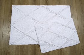 Набір килимків для ванної Irya - Nadia beyaz білий 60х90+40х60