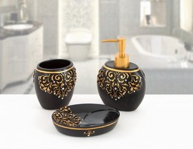 Комплект в ванную Irya - Flossy siyah чёрный (3 предмета)