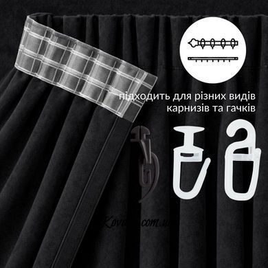Комплект штор 2 шт 150х260 см, Soft Velvet Lux на шторной тесьме V-32 черный