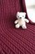 Плед SOFT "Косы" бордо , 140х180см 140х180