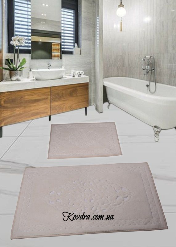 Набір килимків для ванної кімнати - Liza Ecru, 50х60см + 60х100см cb11007245