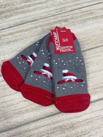 Махровые женские носки "Снеговик", красный 36-40р.