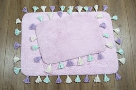 Набір килимків для ванної Irya - Lucca pembe рожевий 60х90+40х60
