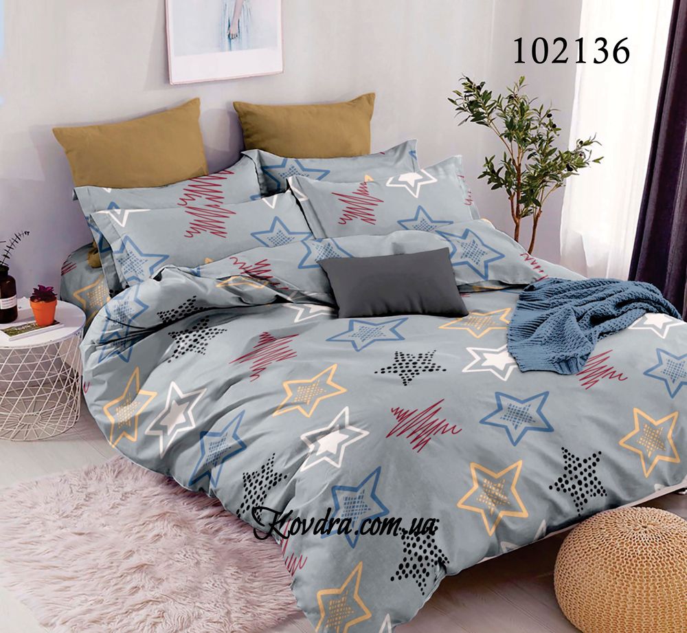 Комплект постельного белья "Звезды Grey" без ткани-компаньона, двойной двуспальный
