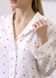 Пижама женская муслиновая молочная "Красные сердца" размер L 100% хлопок