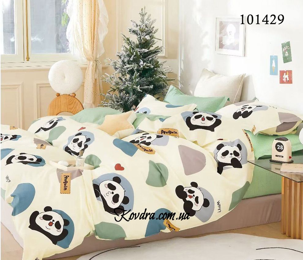 Комплект постельного белья бязь "День панды", полуторный 101429-010