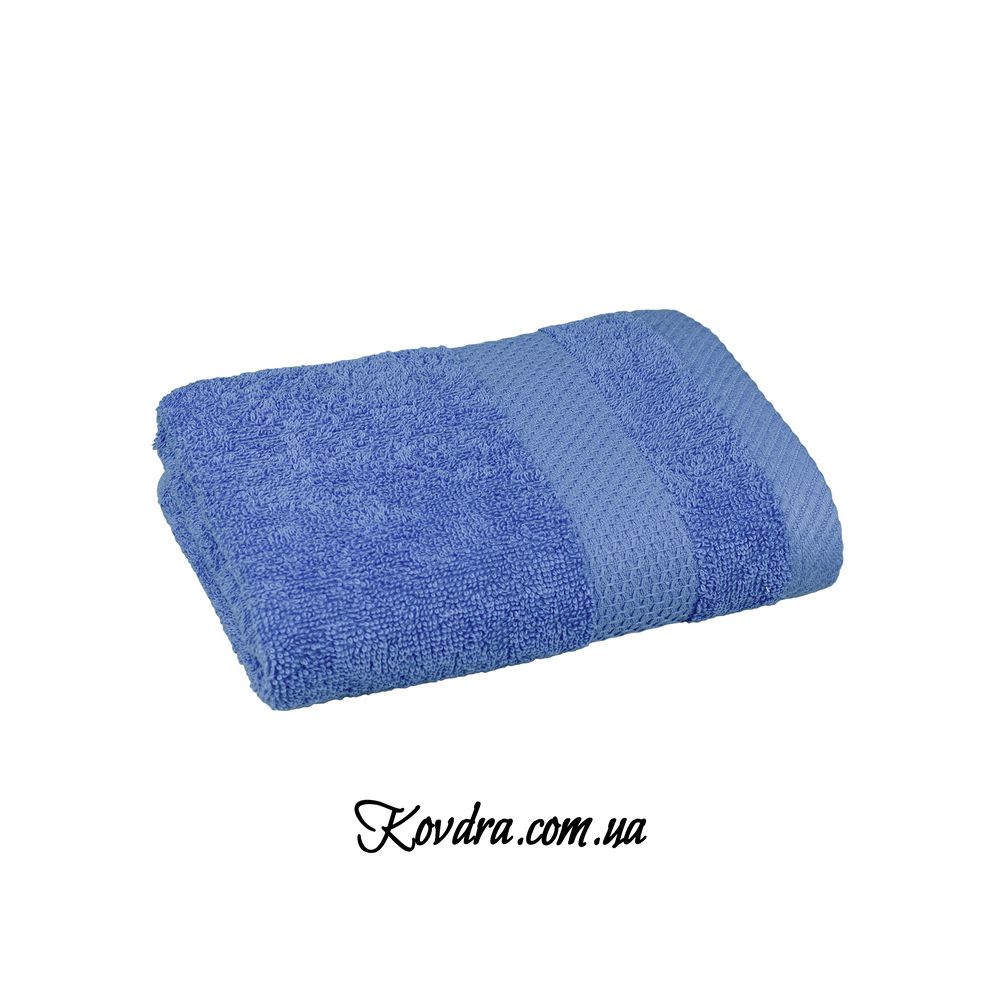 Рушник махровий з бордюром (синій) 40х70см